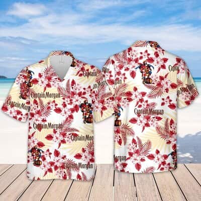White Aloha Captain Morgan Hawaiian Shirt Hibiscus Flower Gift For Family White Aloha Captain Morgan Hawaiian Shirt Hibiscus Flower Gift For Family