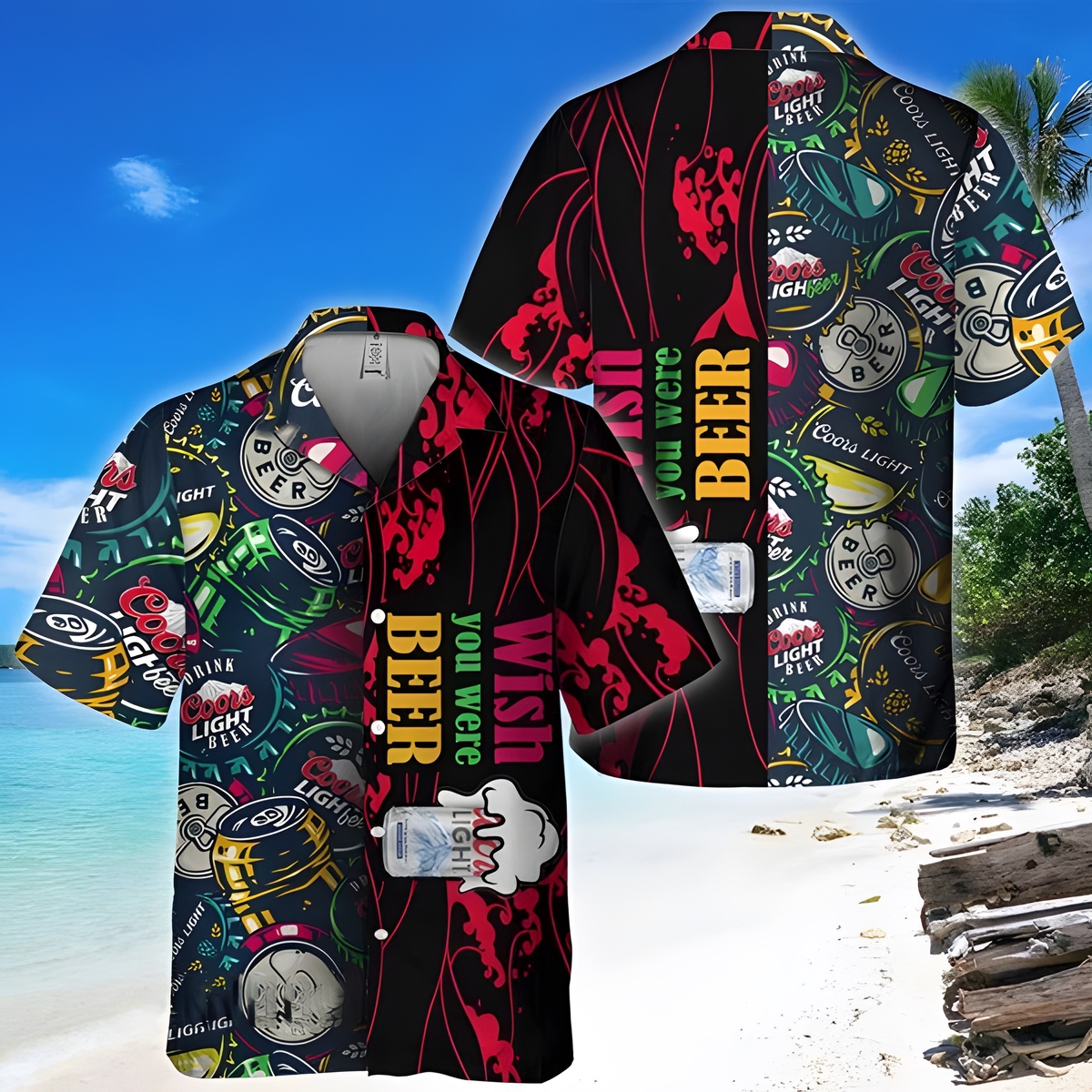 Wish You Were Beer Coors Light Hawaiian Shirt Gift For Summer Lovers