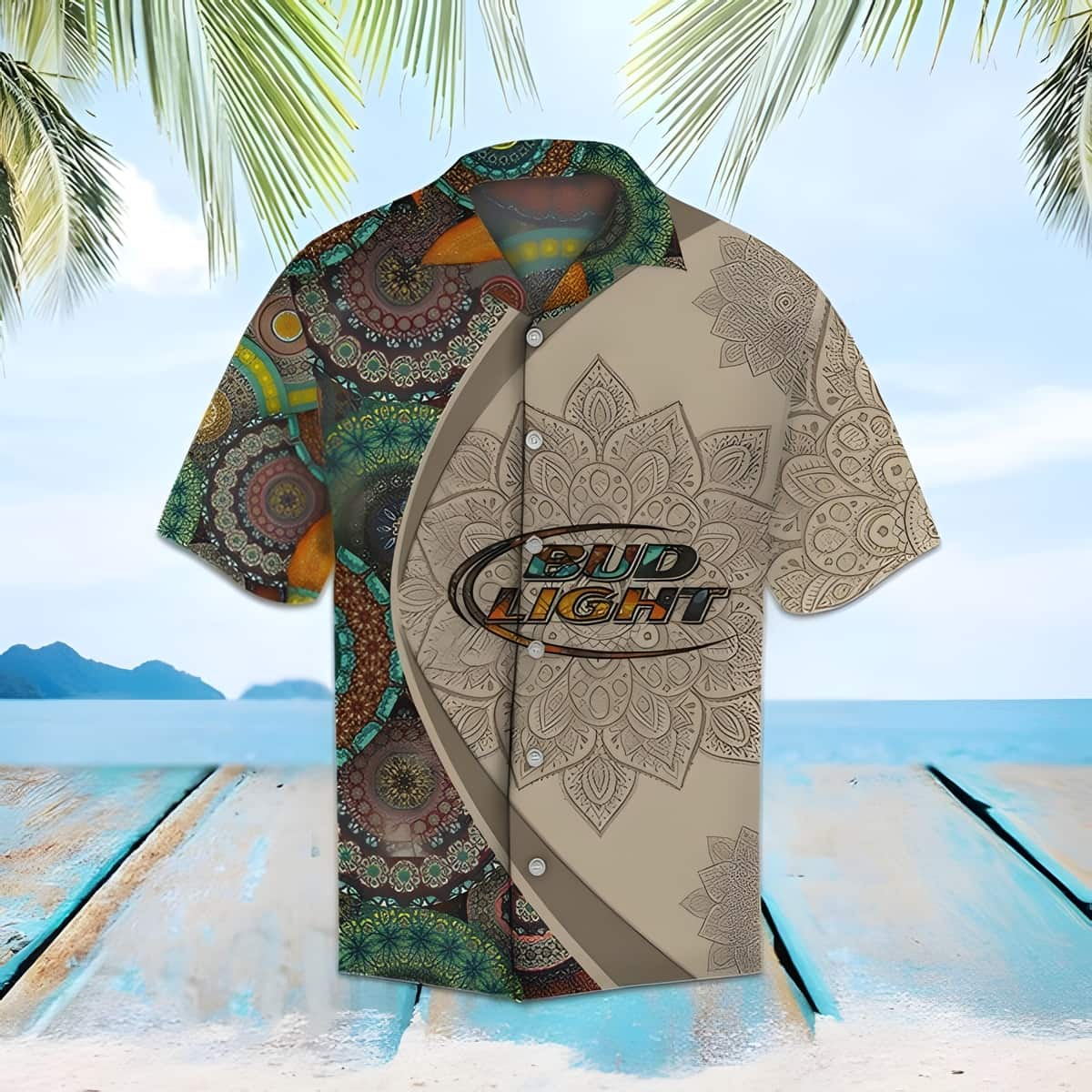 Classic Bud Light Hawaiian Shirt Mandala Cool Gift For Summer Lovers