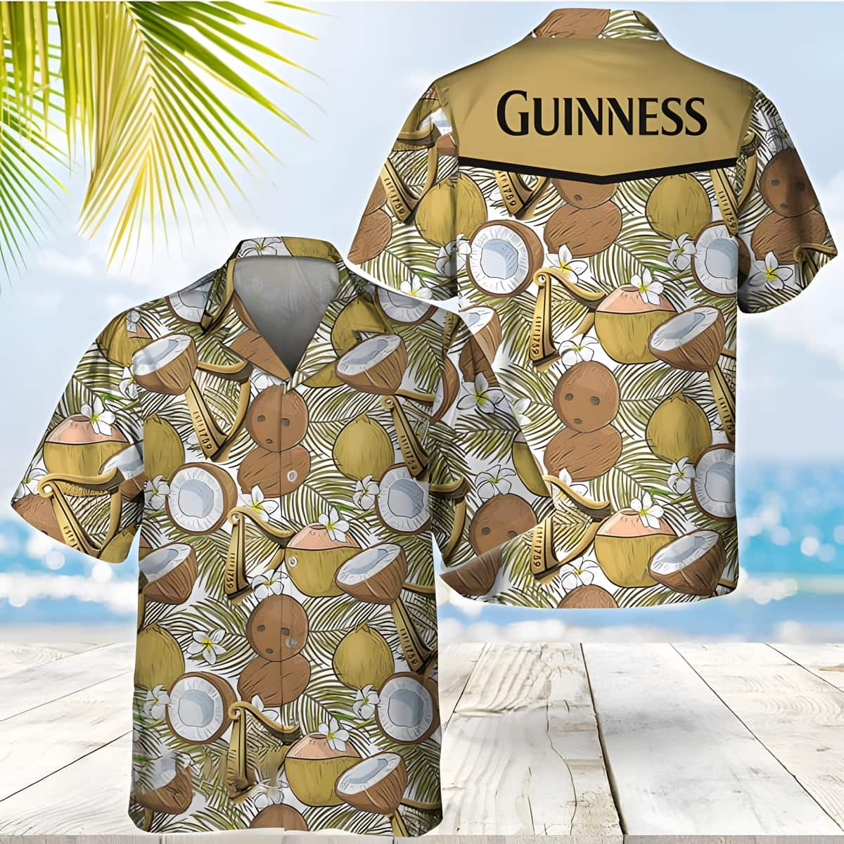 Guinness Hawaiian Shirt Tropical Coconuts Summer Gift For Friend