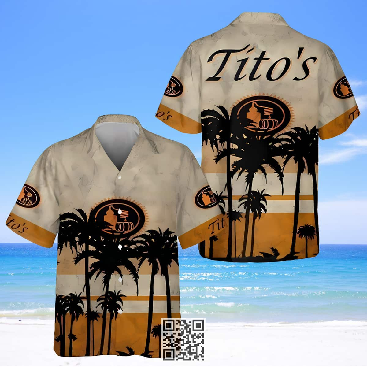 Vintage Tito’s Handmade Vodka Hawaiian Shirt Palm Tree Summer Beach Gift