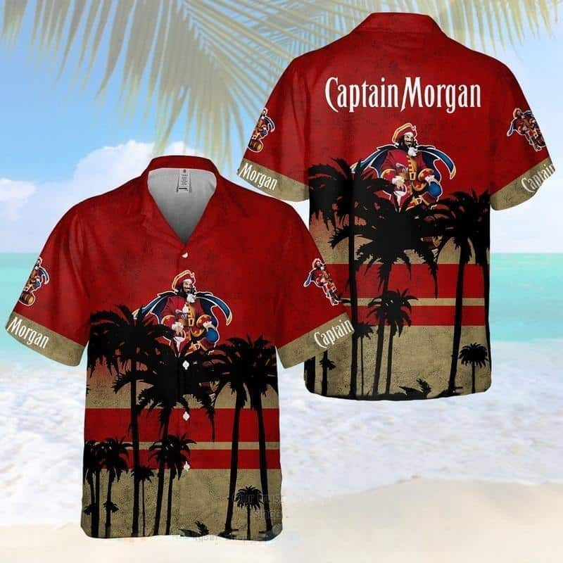 Captain Morgan Hawaiian Shirt Sunset View Summer Holiday Gift