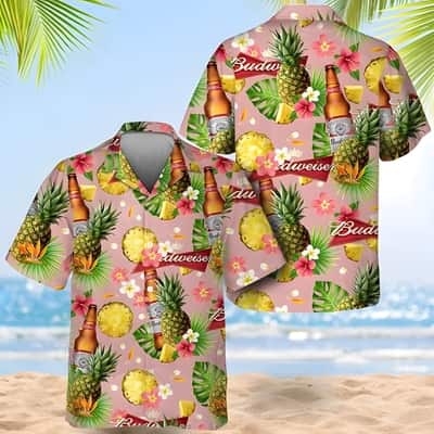 Budweiser Beer Hawaiian Shirt Tropical Fruit Beach Gift For Beer Enthusiast