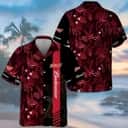 Budweiser Hawaiian Shirt Red Tropical Foliage Gift For Beer Enthusiast Budweiser Hawaiian Shirt Red Tropical Foliage Gift For Beer Enthusiast