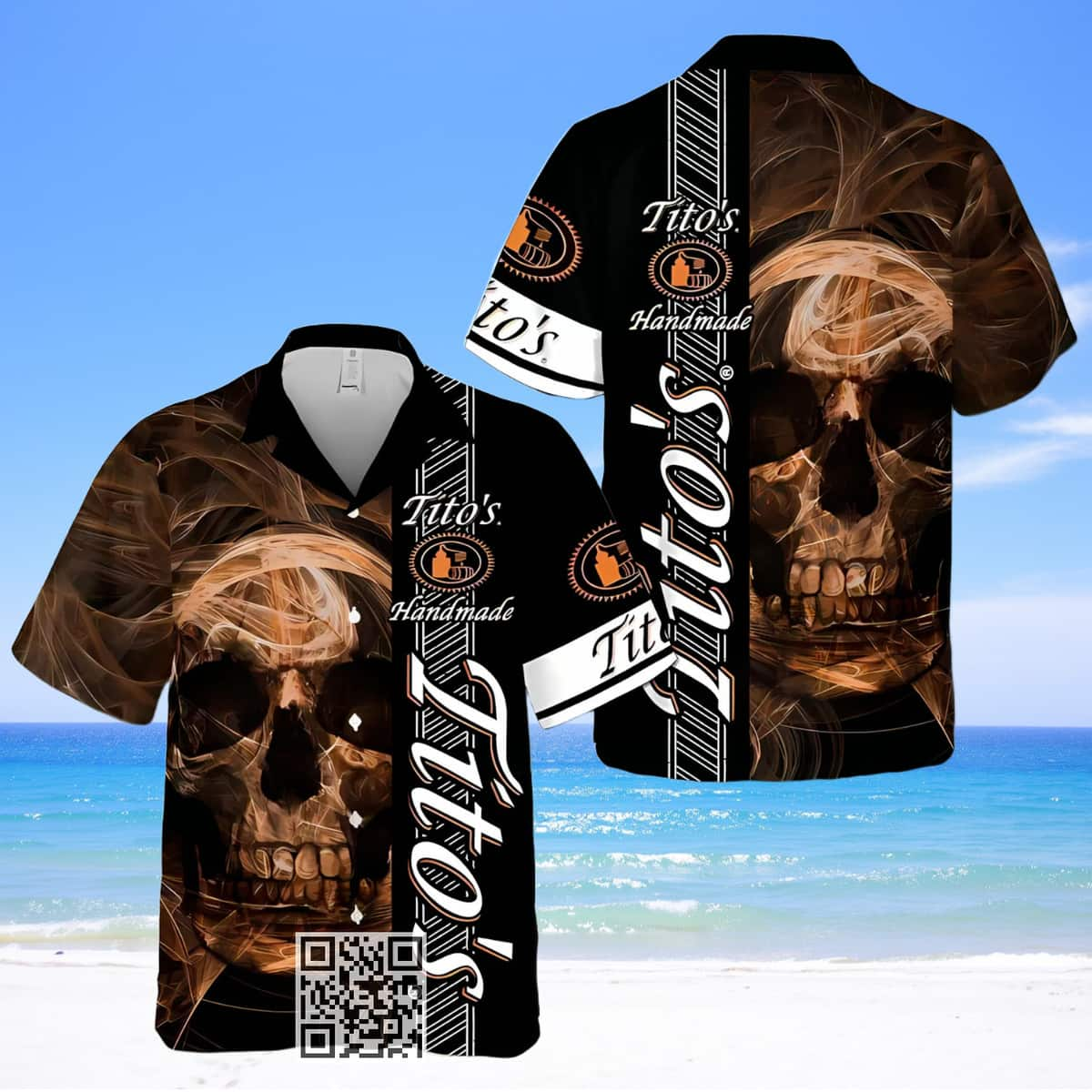 Tito’s Handmade Vodka Hawaiian Shirt Smoky Skull