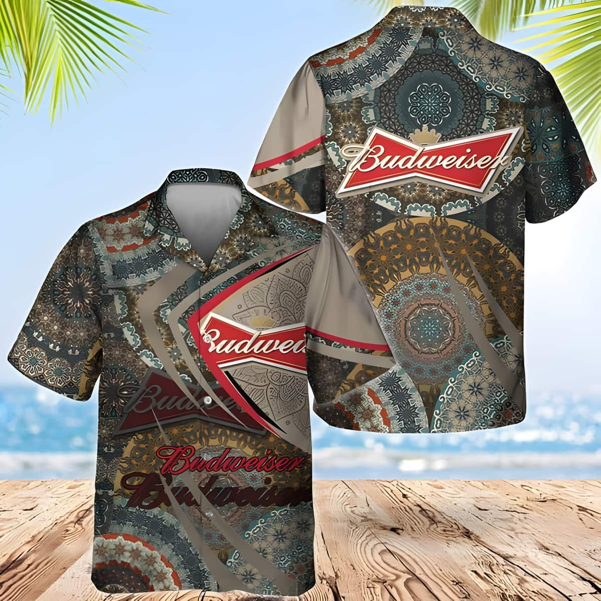 Boho Mandala Budweiser Beer Hawaiian Shirt Best Gift For Beer Lovers