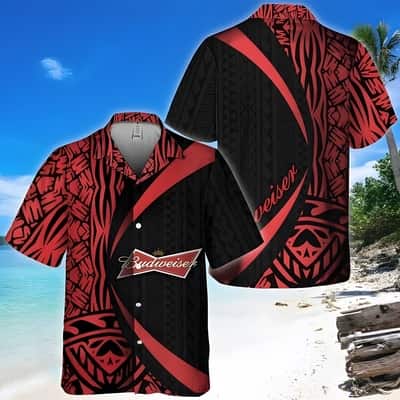 Polynesian Samoan Budweiser Beer Hawaiian Shirt Summer Gift For Beer Drinkers