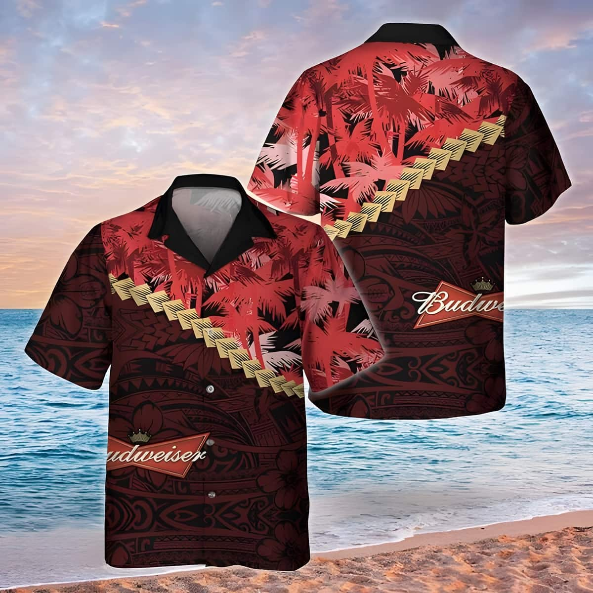 Retro Summer Budweiser Hawaiian Shirt Cool Gift For Beer Drinkers