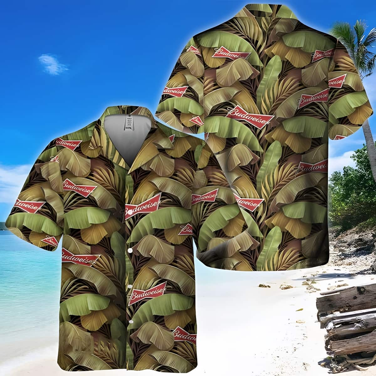 Trending Budweiser Beer Hawaiian Shirt Banana Leaves Gift For Beer Lovers