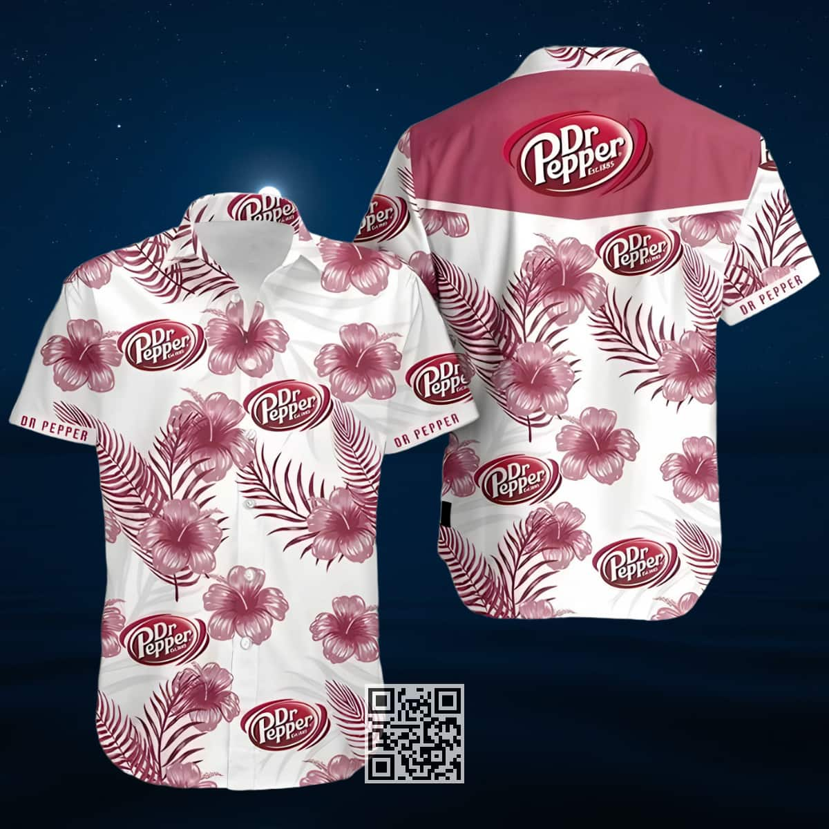 Dr Pepper Beer Hawaiian Shirt Hibiscus Flower Pattern Beach Lovers Gift