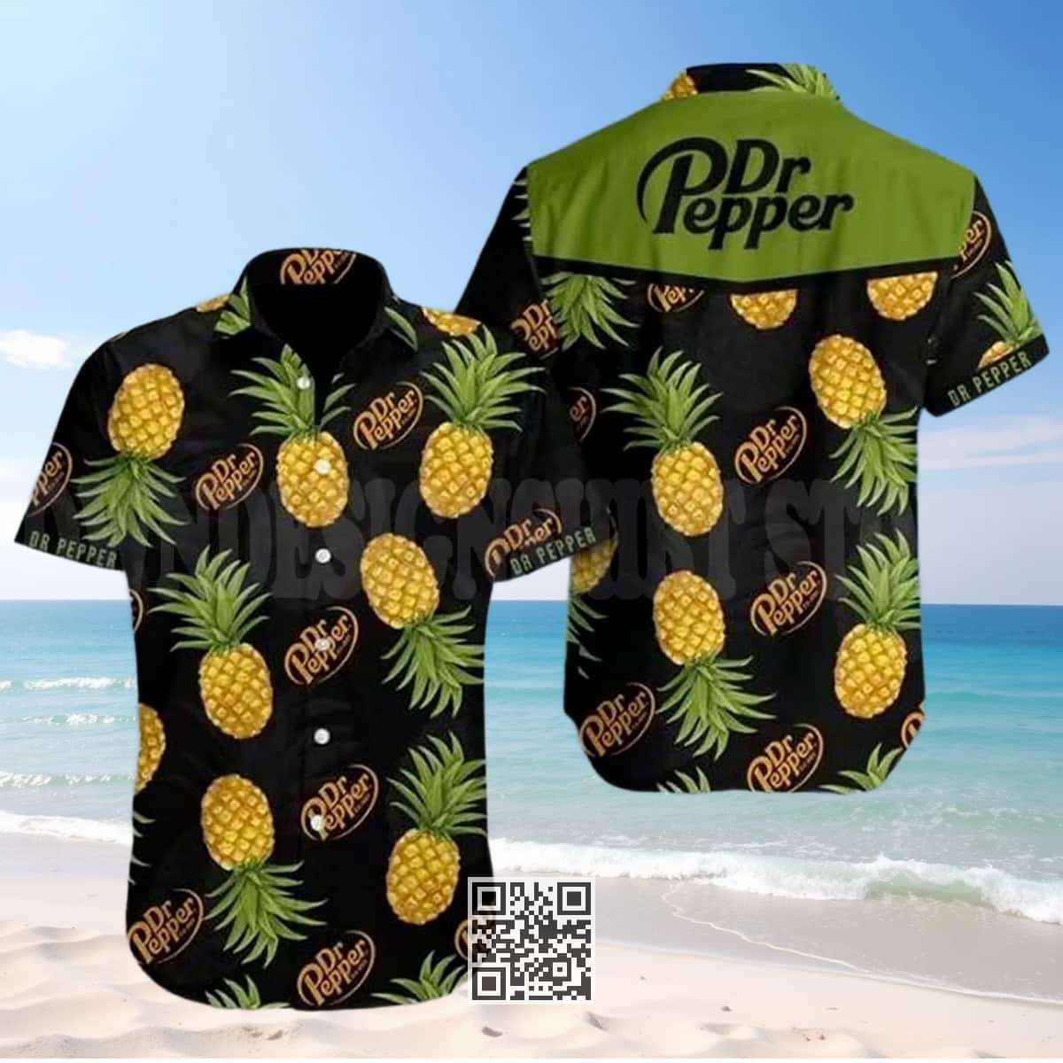 Dr Pepper Beer Hawaiian Shirt Pineapple Pattern