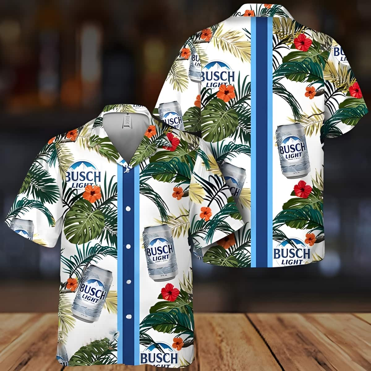 Busch Light Hawaiian Shirt Tropical Foliage Beach Gift For Summer Drinkers