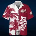 Vintage Dr Pepper Beer Hawaiian Shirt Tropical Coconut Tree