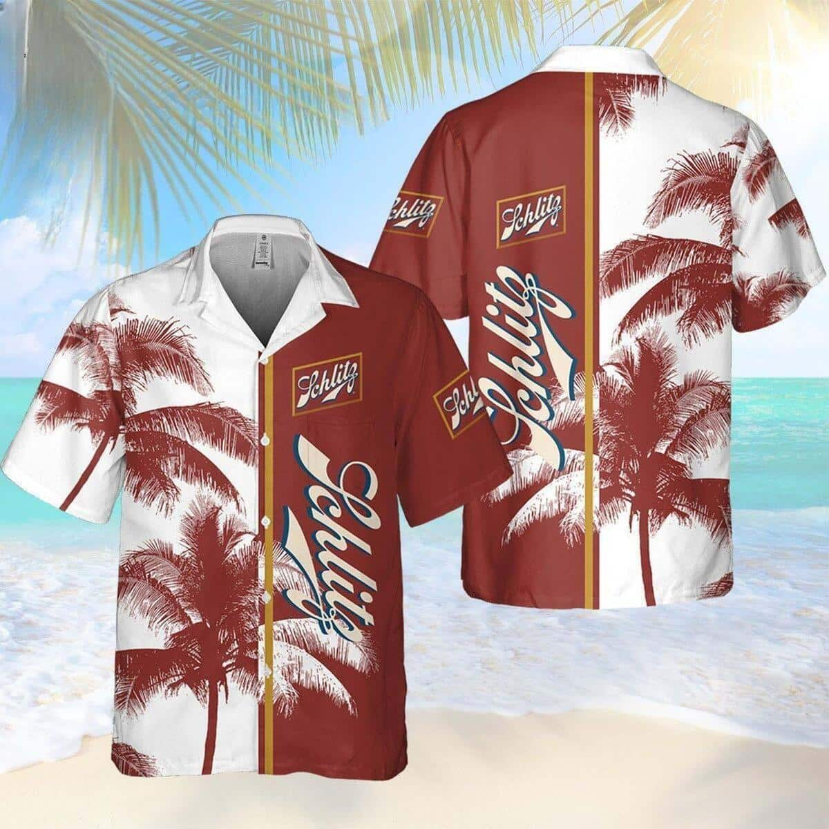 Vintage Schlitz Beer Hawaiian Shirt Beach Vacation Gift For Beer Drinkers