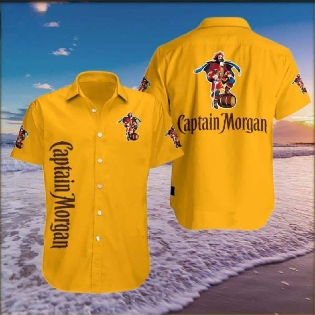 Yellow Summer Captain Morgan Hawaiian Shirt Best Gift For Dark Rum Lovers