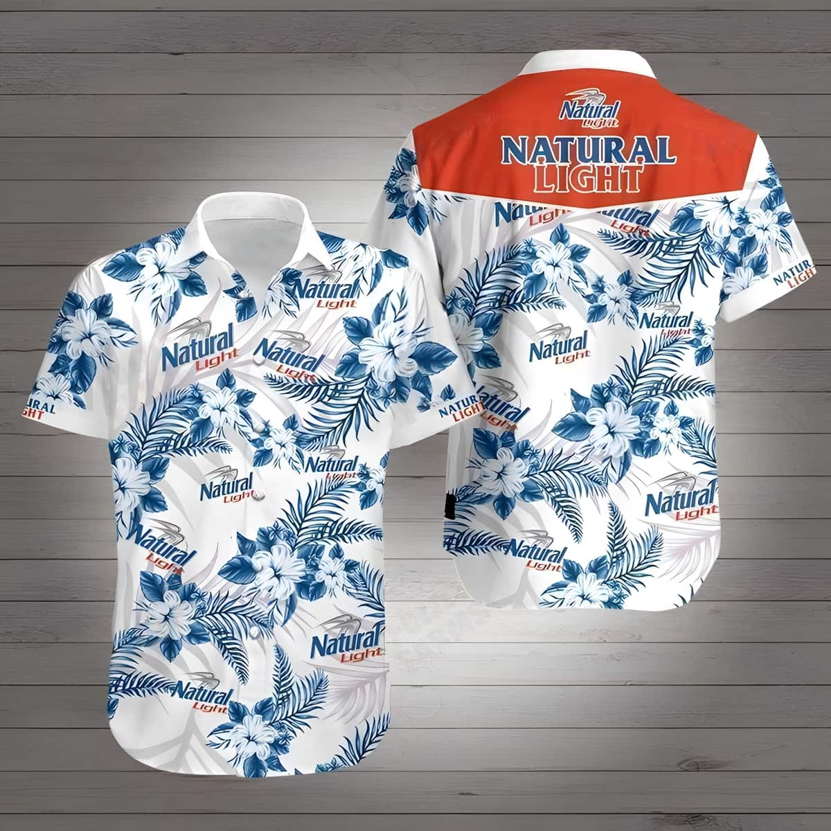 Natural Light Hawaiian Shirt Hibiscus Flowers Trendy Summer Gift For Beer Lovers