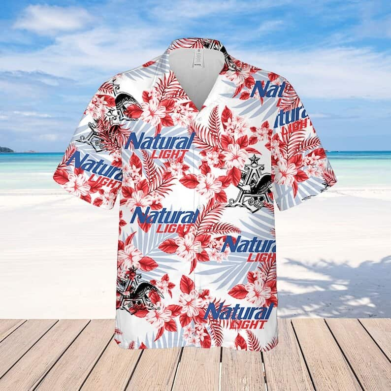 Natural Light Hawaiian Shirt Tropical Flower Summer Gift For Beach Trip