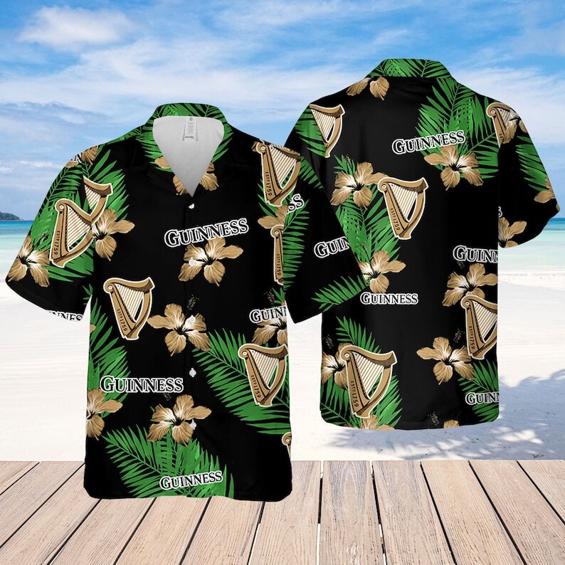 Stylish Guinness Hawaiian Shirt Tropical Leaves Beach Lovers Gifts