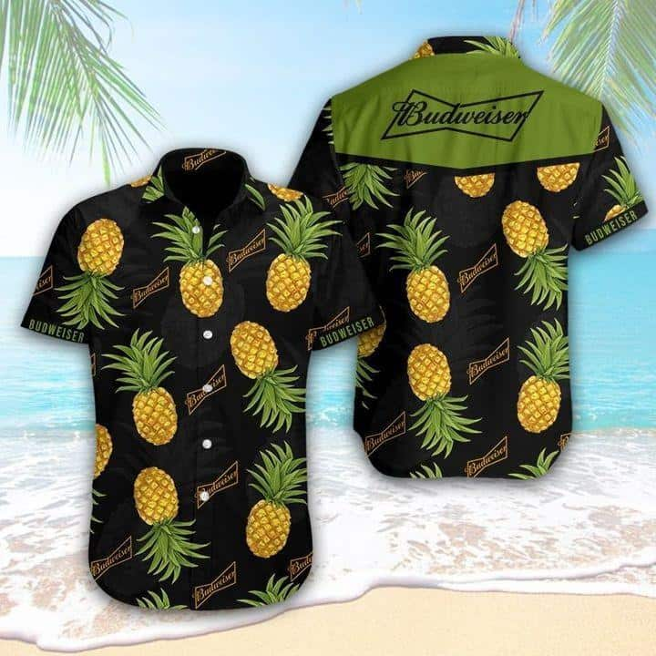 Budweiser Beer Hawaiian Shirt Pineapple Tropical Summer Holiday Gift