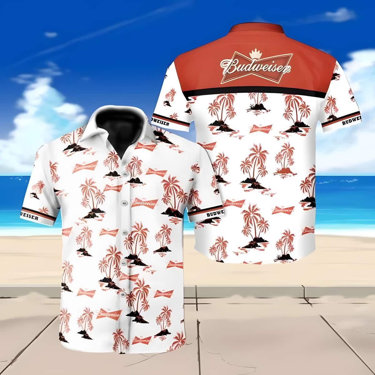 Trending Budweiser Beer Hawaiian Shirt Beach Gift For Beer Drinkers