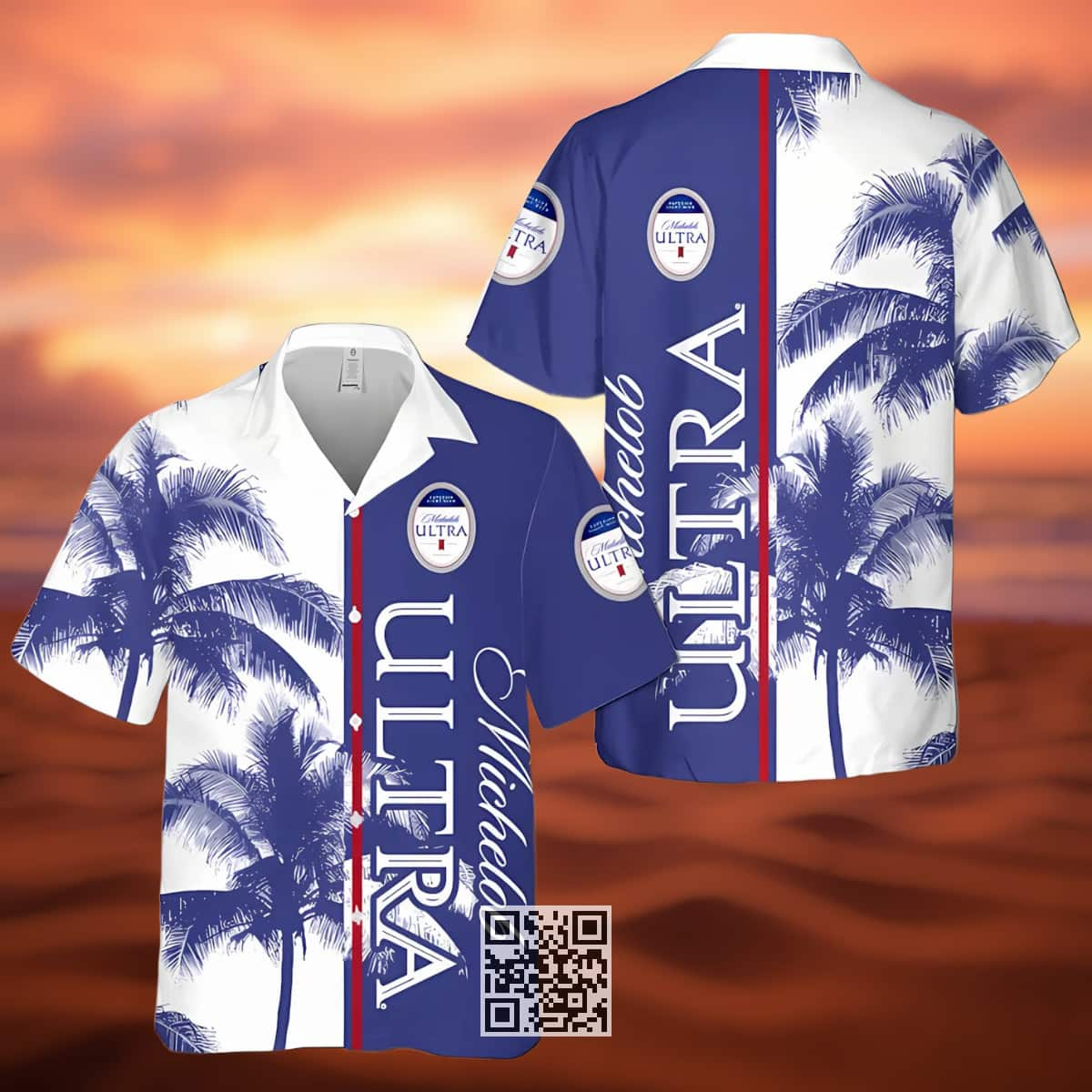 Michelob Ultra Hawaiian Shirt Palm Tree Summer Beach Gift