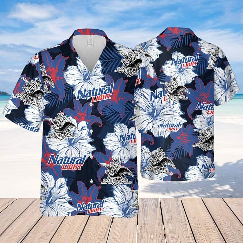 Trending Natural Light Hawaiian Shirt Tropical Flower Gift For Beer Lovers