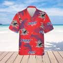Red Aloha Natural Light Beer Hawaiian Shirt Palm Leaves Gift For Boyfriend