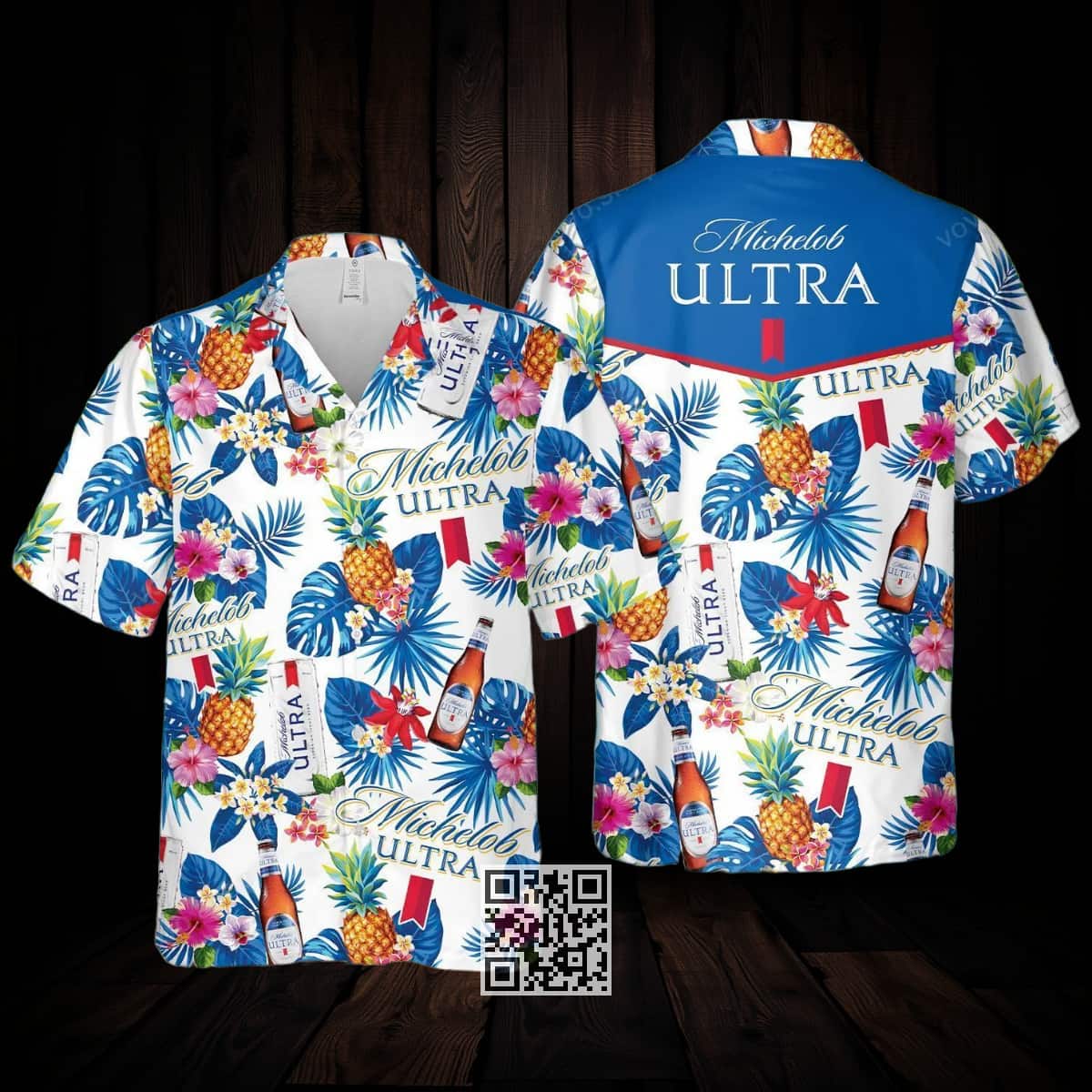 Michelob Ultra Beer Hawaiian Shirt Tropical Pattern Michelob Ultra Beer Hawaiian Shirt Tropical Pattern