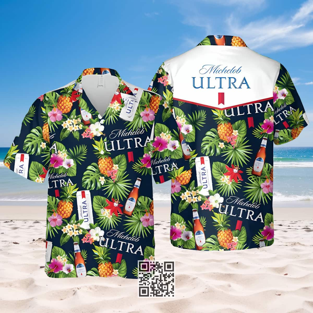 Michelob Ultra Beer Hawaiian Shirt Tropical Pattern Gift For Beach Vacation