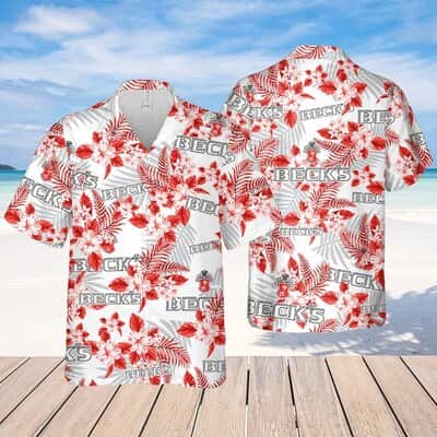 Beck's Beer Hawaiian Shirt Tropical Flower Gift For Him