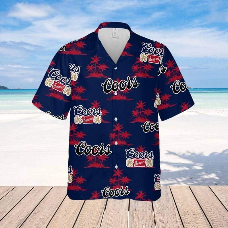 Special Dark Blue Coors Banquet Beer Hawaiian Shirt Special Dark Blue Coors Banquet Beer Hawaiian Shirt