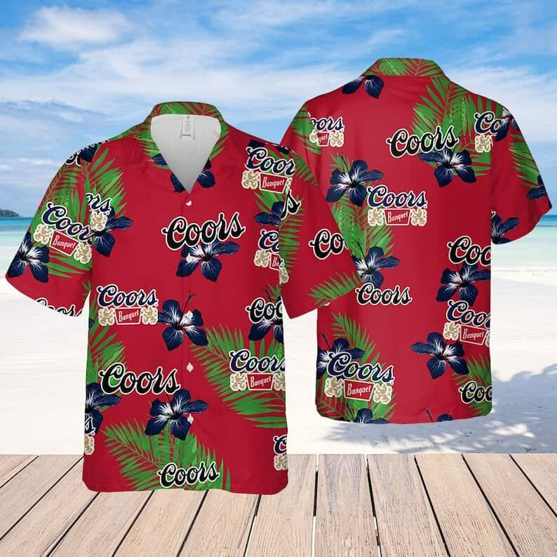 Red Coors Banquet Beer Hawaiian Shirt Trendy