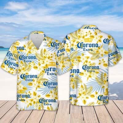 Corona Extra Beer Hawaiian Shirt Tropical Flora Gift For Beach Lovers