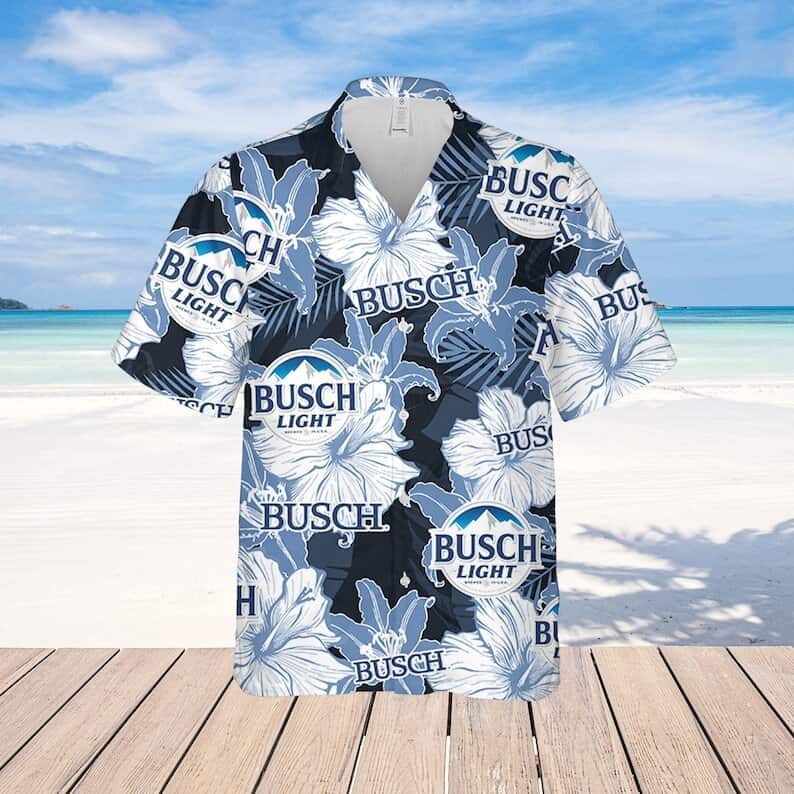 Busch Light Beer Hawaiian Shirt Tropical Blossom Trendy Gift For Beer Drinkers Busch Light Beer Hawaiian Shirt Tropical Blossom Trendy Gift For Beer Drinkers