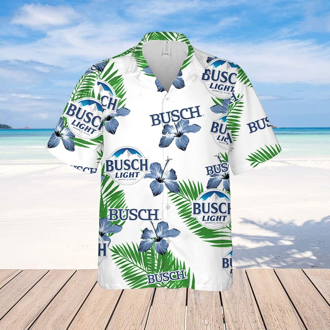 Busch Light Hawaiian Shirt Hibiscus Flower Beach Gift For Summer Lovers Busch Light Hawaiian Shirt Hibiscus Flower Beach Gift For Summer Lovers