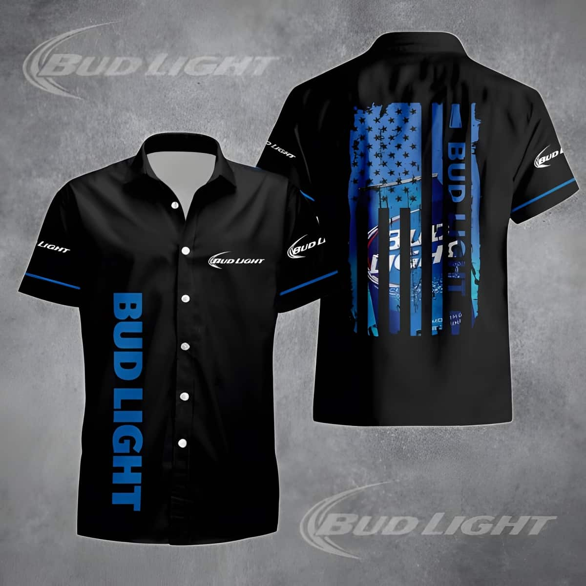 Black Aloha Bud Light Hawaiian Shirt Gift For Beer Drinkers