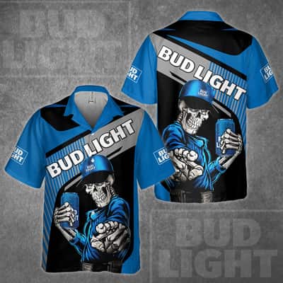 Bud Light Hawaiian Shirt Skeleton Cool Gift For Beer Lovers Bud Light Hawaiian Shirt Skeleton Cool Gift For Beer Lovers
