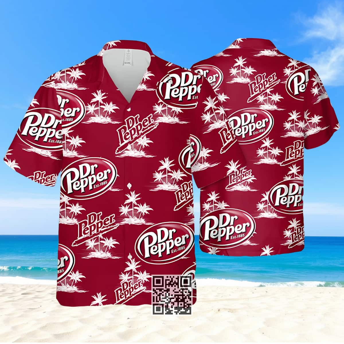 Dr Pepper Beer Hawaiian Shirt Coconut Island Pattern Gift For Beach Trip