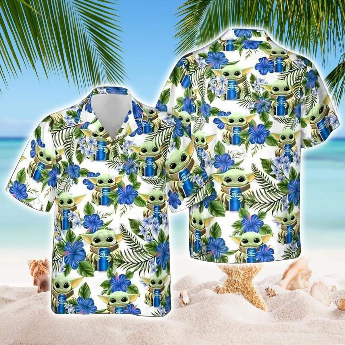 Baby Yoda Loves Bud Light Hawaiian Shirt Gift For Holiday Trip