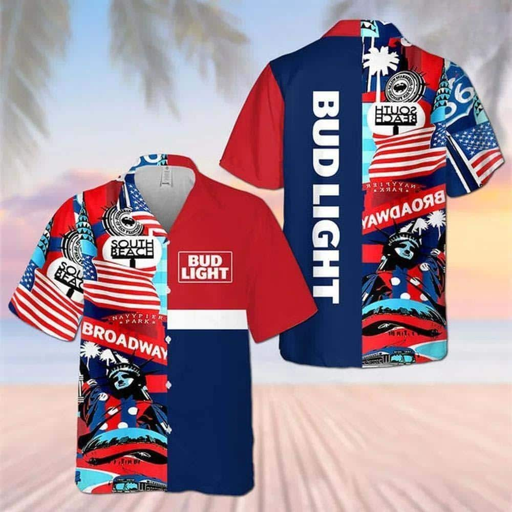 July 4th Independence Day Bud Light Hawaiian Shirt Gift For Beer Drinkers