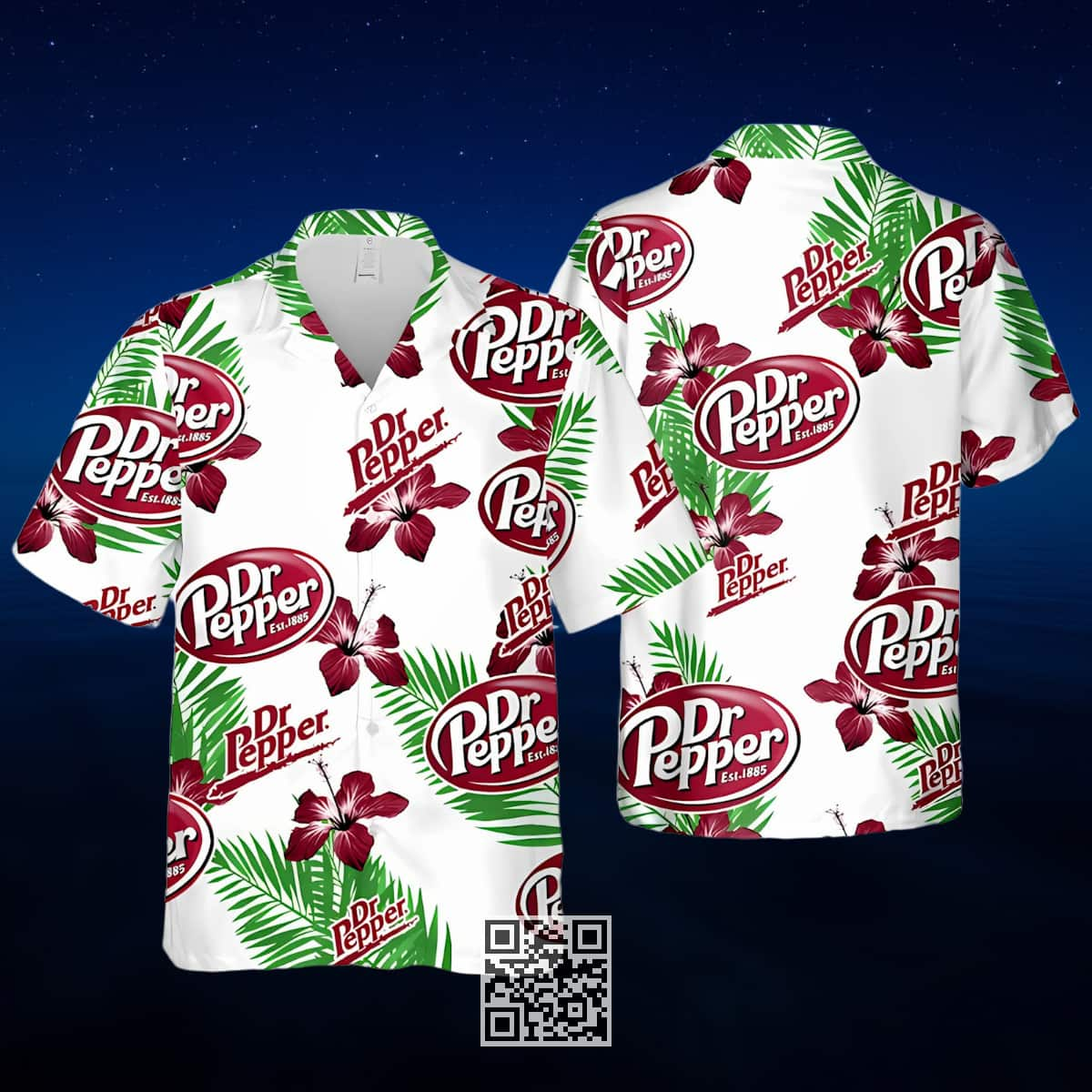 Dr Pepper Hawaiian Shirt Hibiscus Flower Beach Gift For Friend