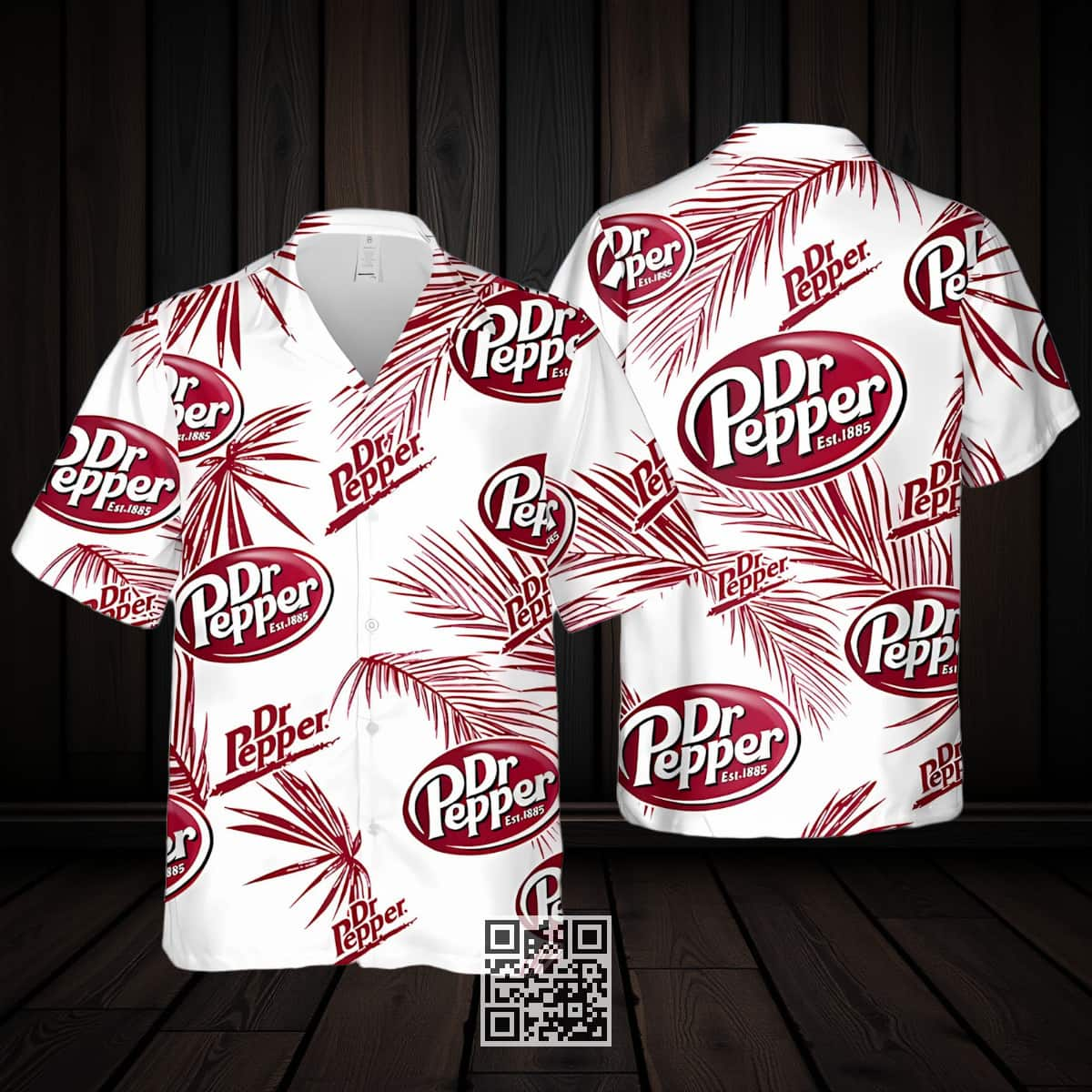 Dr Pepper Hawaiian Shirt Palm Leaves Pattern Summer Beach Gift