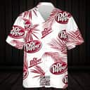 Dr Pepper Hawaiian Shirt Palm Leaves Pattern Summer Beach Gift