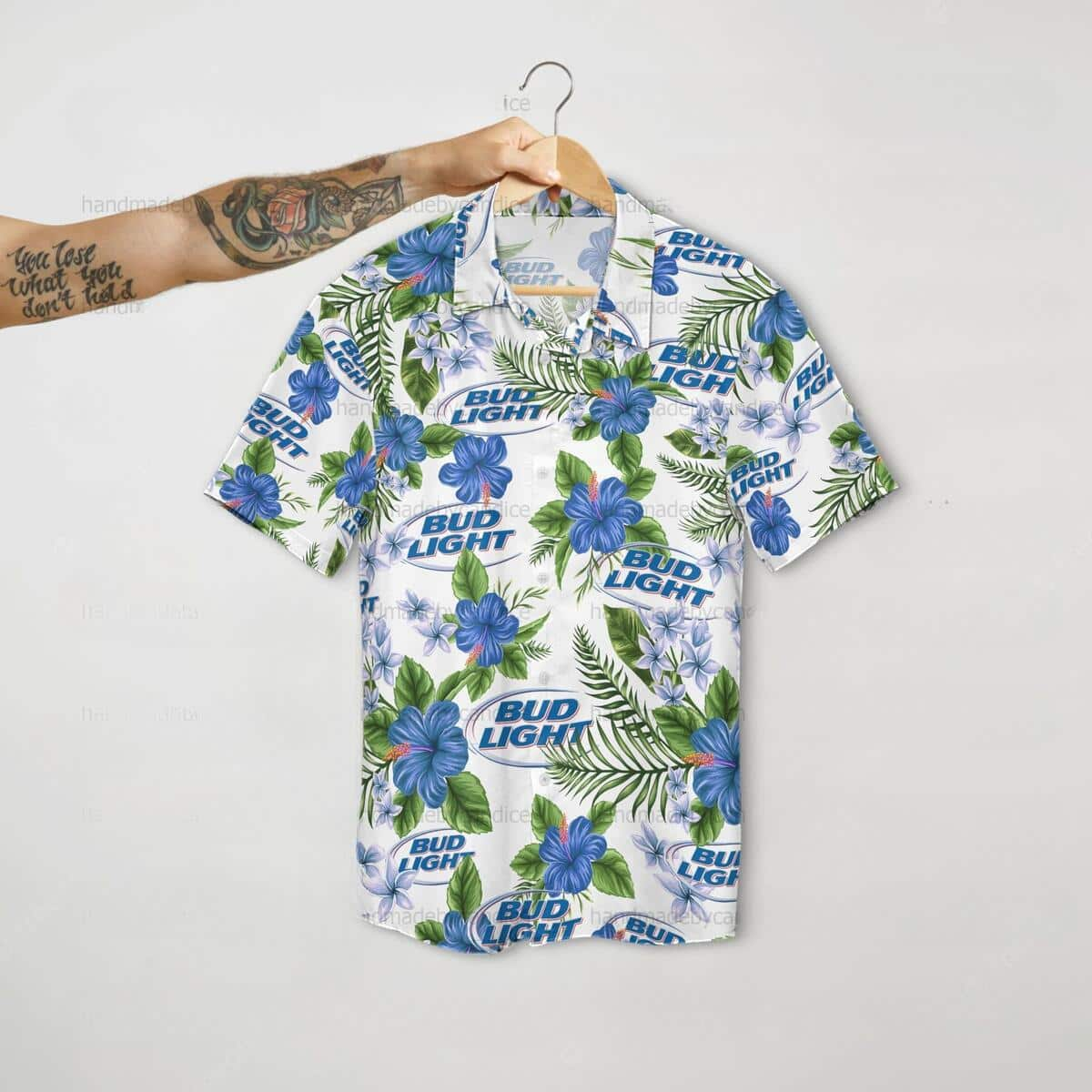 Bud Light Hawaiian Shirt Tropical Flowers Summer Summer Holiday Gift