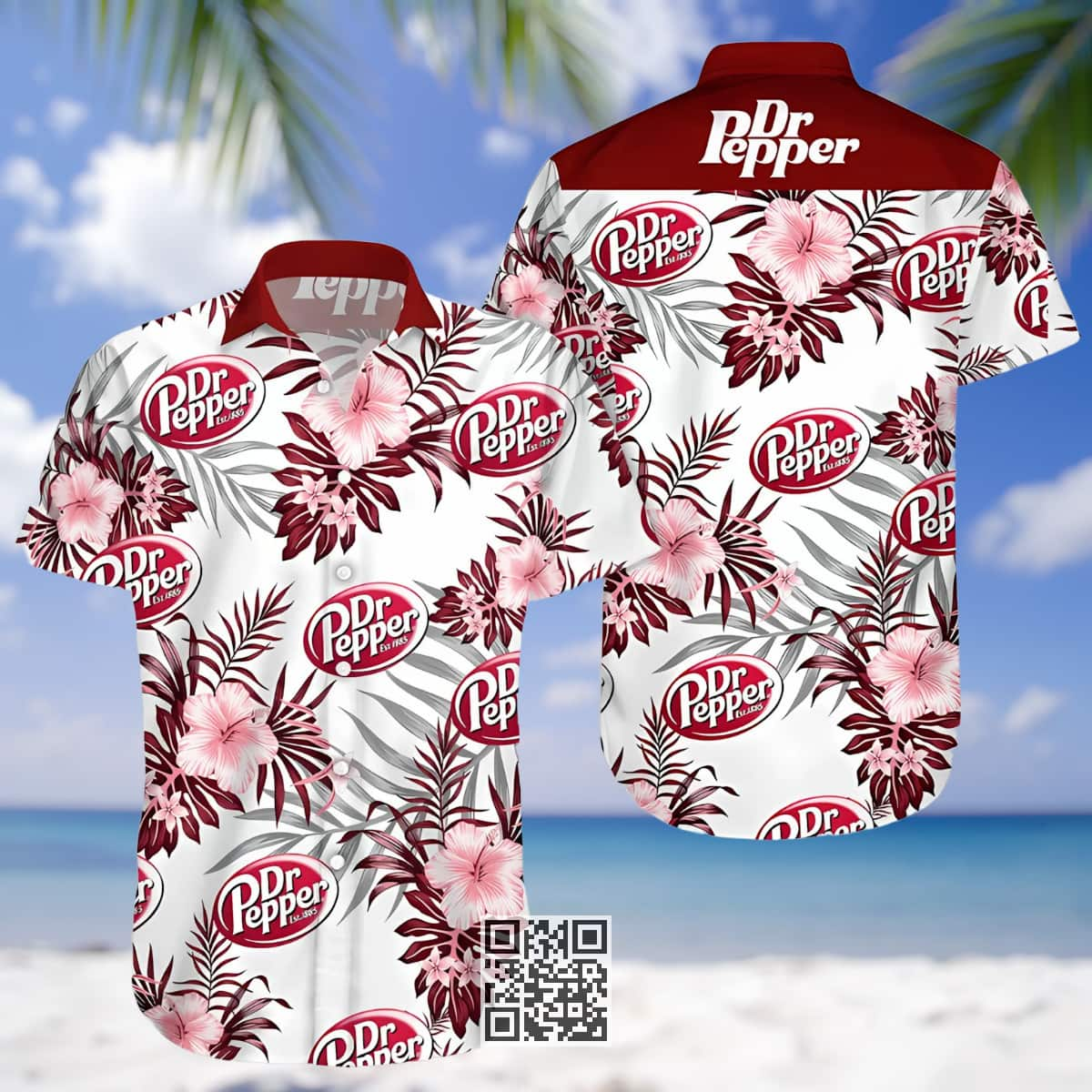 Dr Pepper Beer Hawaiian Shirt Tropical Flower Pattern All Over Print