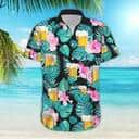 Beer Hawaiian Shirt Tropical Flora Beach Gift For Boyfriend