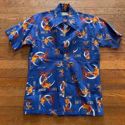 Girl In The Moon Miller High Life Hawaiian Shirt Funny Gift For Dad Girl In The Moon Miller High Life Hawaiian Shirt Funny Gift For Dad
