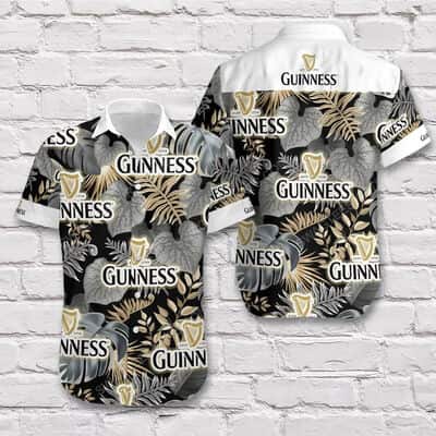 Guinness Hawaiian Shirt Tropical Leaves Gift For Beer Drinkers Guinness Hawaiian Shirt Tropical Leaves Gift For Beer Drinkers
