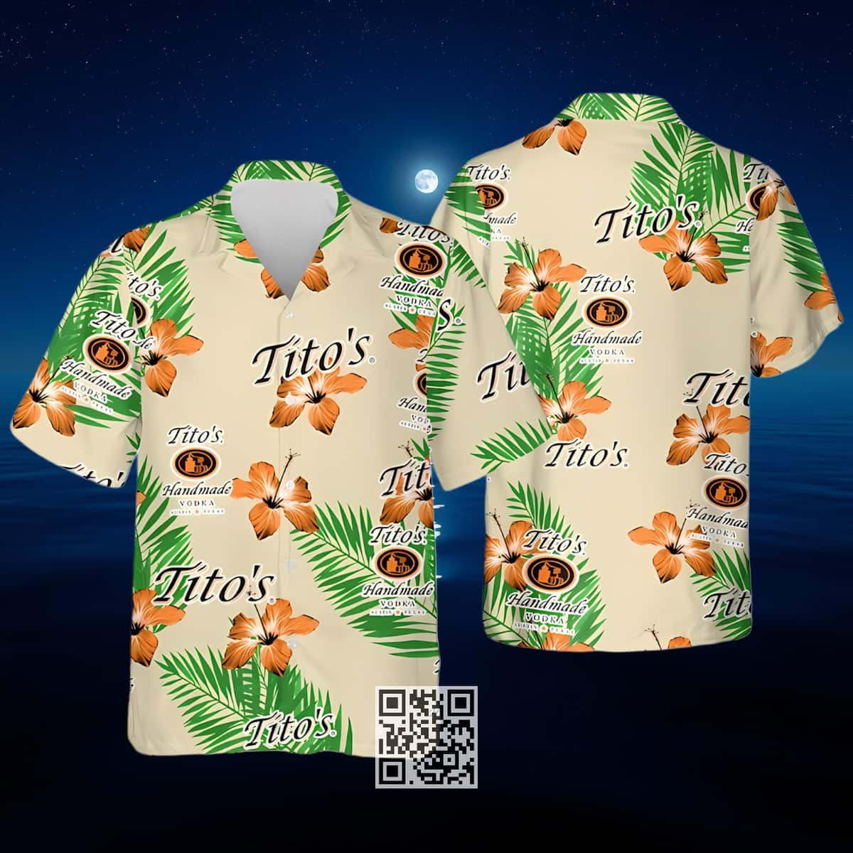 Tito's Vodka Hawaiian Shirt Tropical Flower Pattern