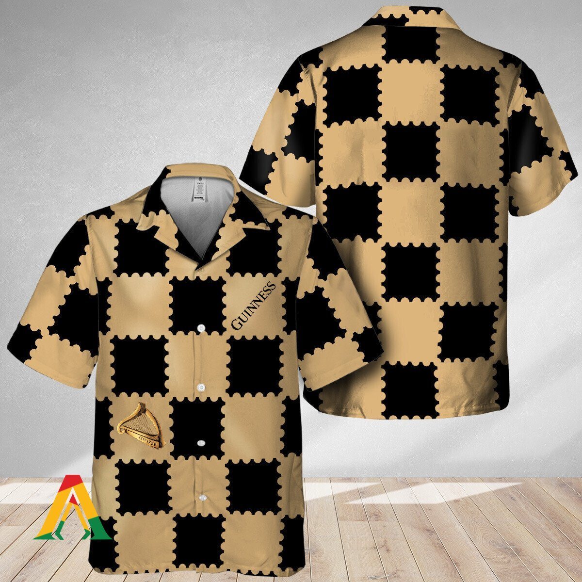 Classic Gingham Guinness Hawaiian Shirt Gift For Beer Lovers